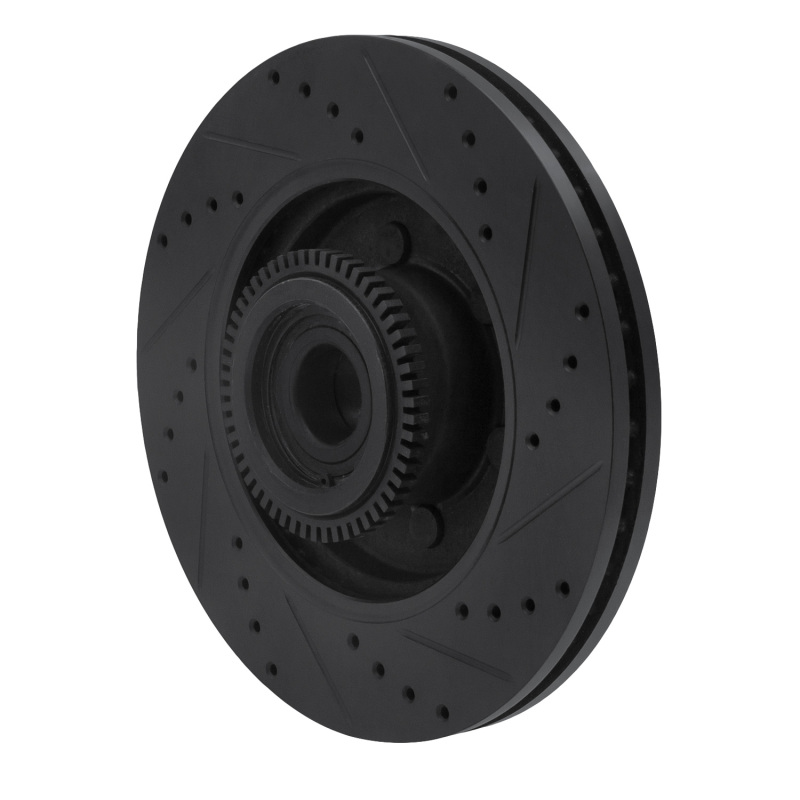 Ford F-150 Brake Rotor (1) - Front Left - R1 Concepts - Drilled & Slotted - Black - `04-`08